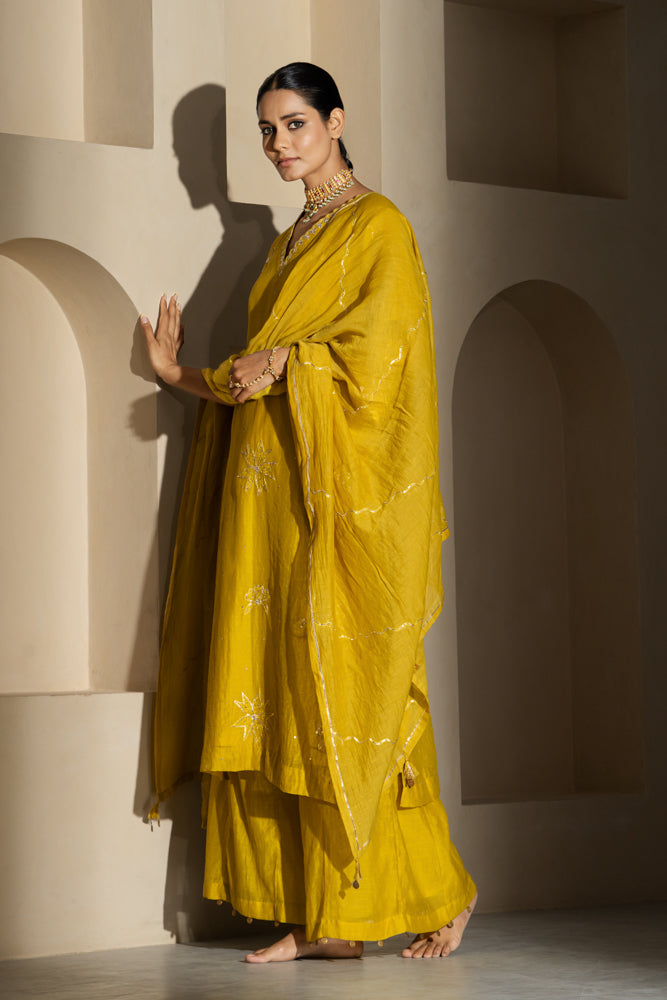 Yellow Straight Kurta Set