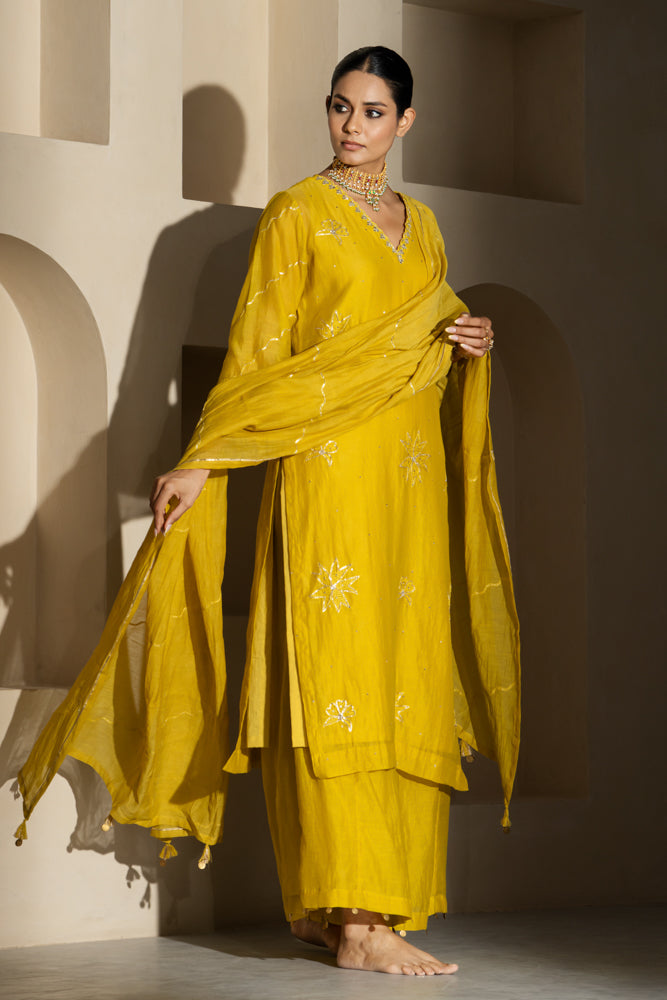 Yellow Straight Kurta Set