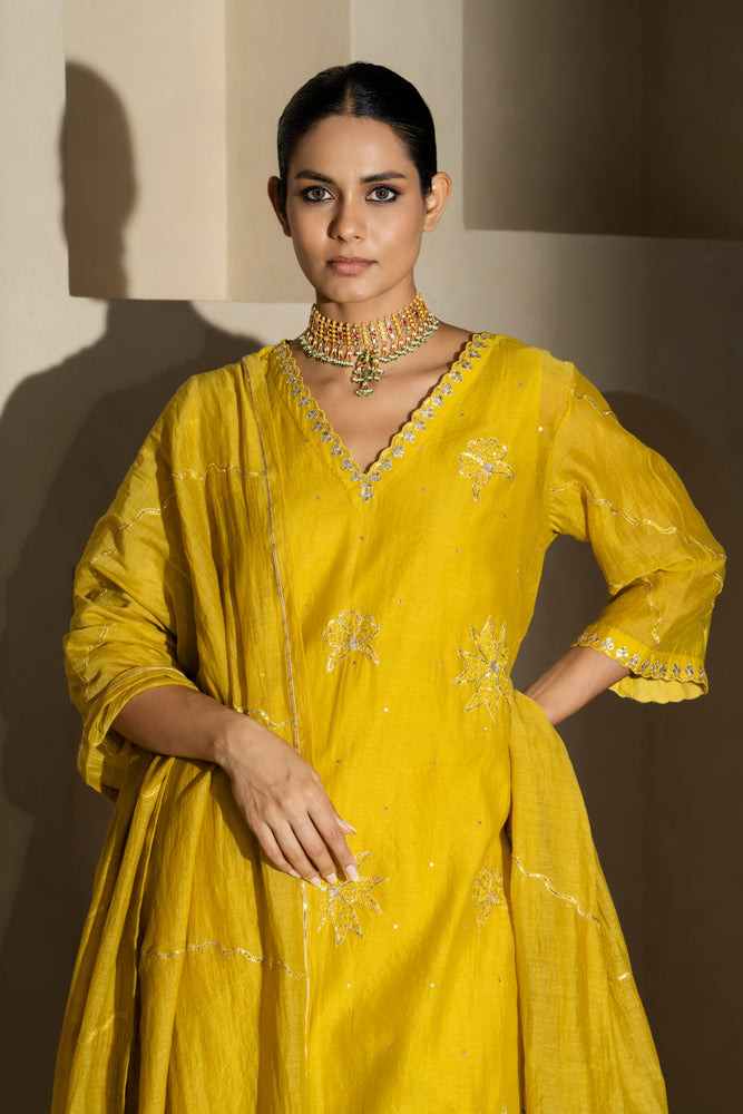 Yellow Straight Kurta Set