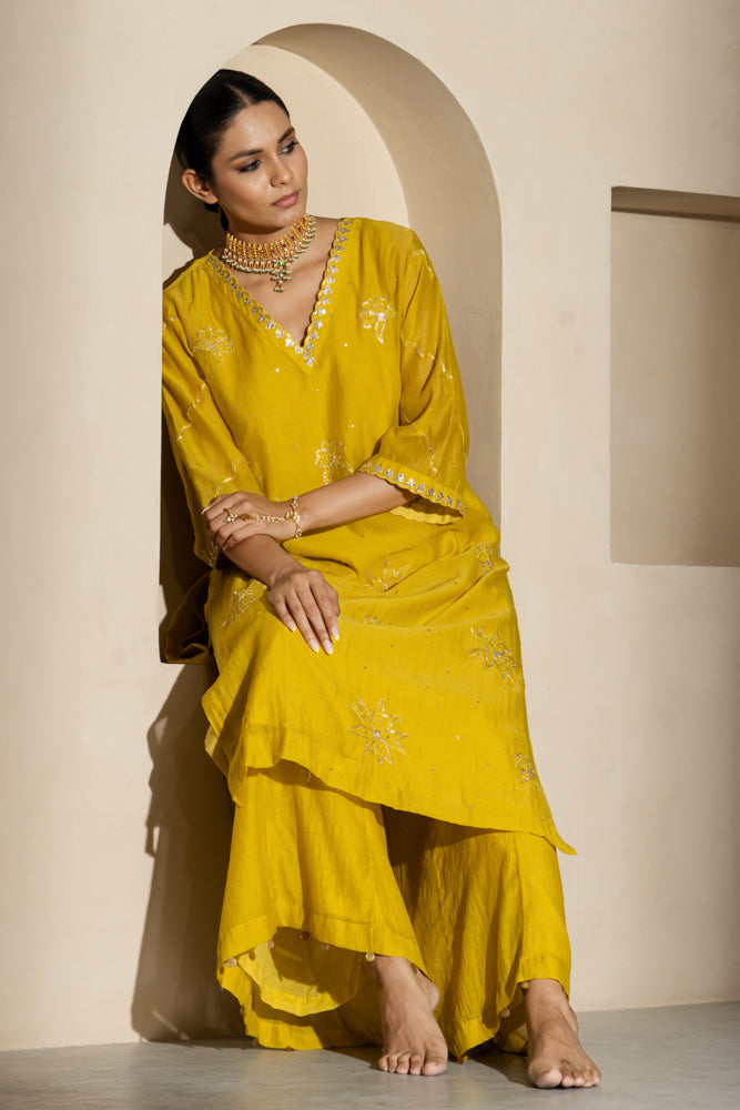 Yellow Straight Kurta Set