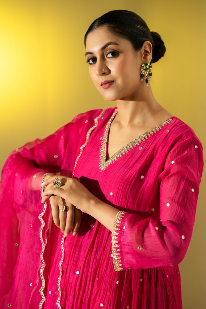 Rani Pink Anarkali Suit Set