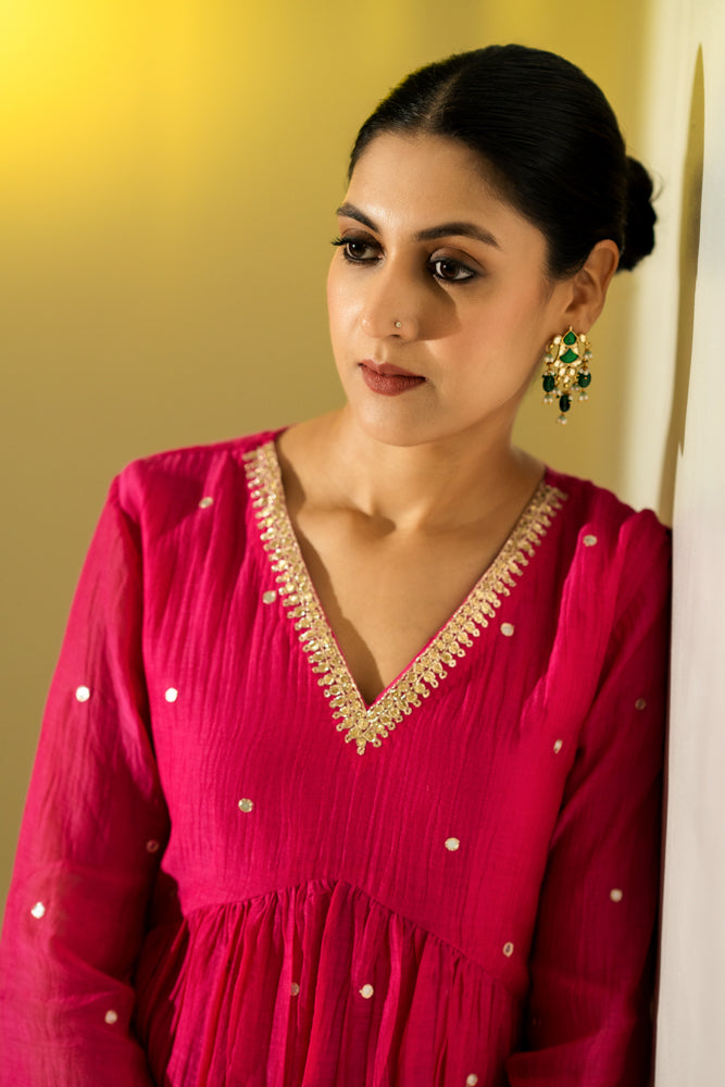 Rani Pink Anarkali Suit Set