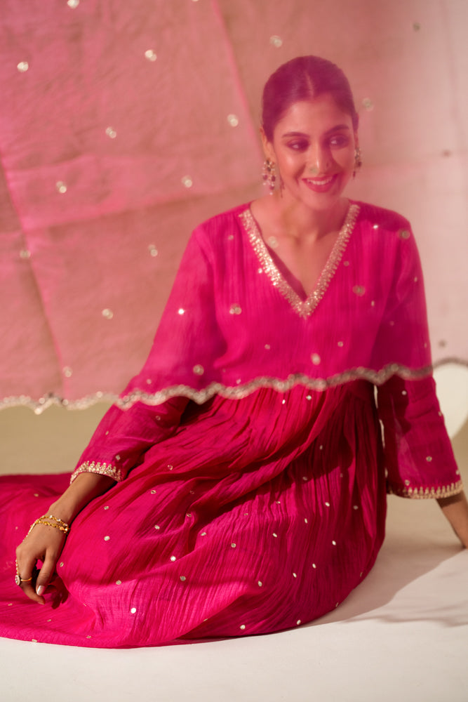 Rani Pink Anarkali Suit Set