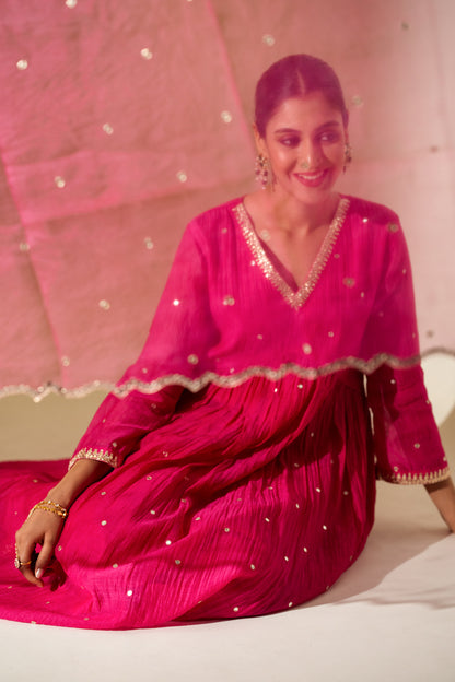 Rani Pink Anarkali Suit Set
