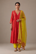Electric Red 5 Boota Kurta Set