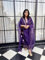 Purple Side Panel Kurta Set